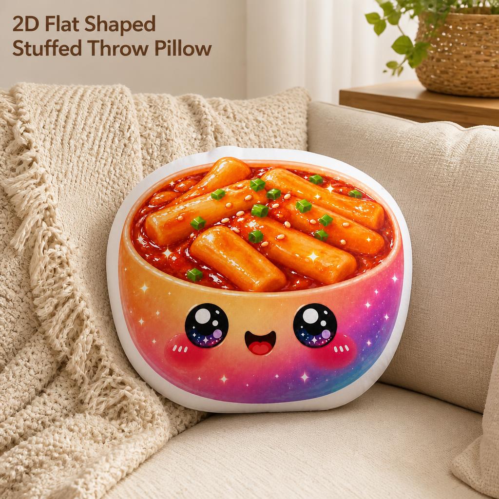 Tteokbokki Rice Cake - Плюшевая подушка-игрушка в форме корейского блюда