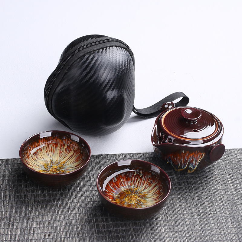 Korean Tea Set - Портативный Керамический Чайник gaiwan с 2